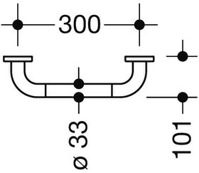 Hewi Haltegriff SERIE 801 Stützlast 300 kg Achsmaß 300mm rubinrot