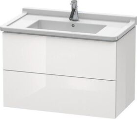 Duravit Waschtischunterbau L-CUBE 820x469mm 2 Schubk we hgl ES Ahorn mitte