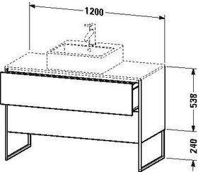 Duravit Waschtischunterbau XSQUARE 778x1200x548mm flannel grey seidenmatt