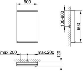 Keuco Spiegelschrank ROYAL MODULAR 2.0 Breite 600mm Höhe 900mm Tiefe 120mm