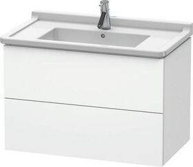 Duravit Waschtischunterbau L-CUBE 820x469mm 2 Schubk we ma ES Ahorn mitte