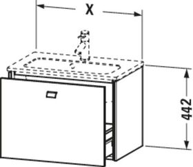 Duravit WT-Unterbau BRIOSO COMPACT Gri Frontfarbe 442x620x389mm grap matt