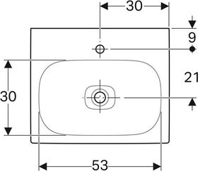 Geberit Waschtisch CITTERIO 600x500mm o ÜL mit Hahnloch weiß KT