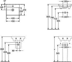 V&B Handwaschbecken AVENTO 450x370mm m ÜL Stone White CeramicPlus