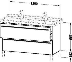 Duravit Waschtischunterbau X-LARGE 1200x470x668mm lichtblau matt