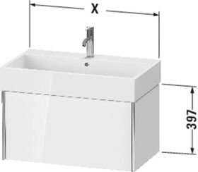 Duravit Waschtischunterbau XVIU 784x397x454mm 1 Az Prof. sw ma ta s-matt