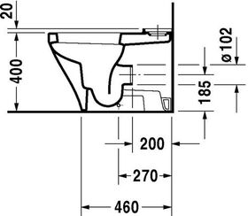 Duravit Stand-WC-Kombination DURASTYLE ti. 370x630mm Ab Vario HygieneGlaze weiß