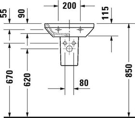 Duravit Handwaschbecken DURASTYLE o ÜL m HLB 450x335mm 1 Hahnloch weiß