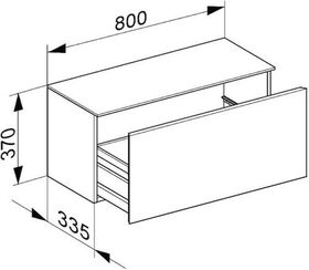 Keuco Sideboard ROYAL REFLEX 800x370x335mm schwarz