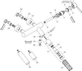 Einhebel-Wannenmischer AXOR STARCK DN 15, Aufputz stainless steel optic