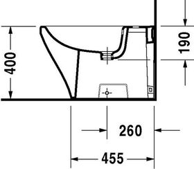 Duravit Stand-Bidet DURASTYLE m ÜL HLB 370x630mm 1 Hahnloch weiß WG