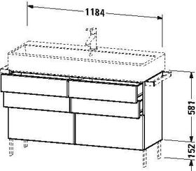 Duravit Waschtischunterbau VERO AIR 581x1184x431mm betongrau matt