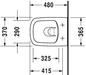 Duravit WWC DURASTYLE COMPACT RIMLESS tief, 370x480mm weiß