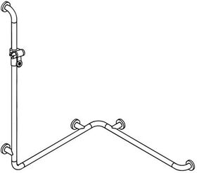 Hewi Duschhandlauf SERIE 801 se 1100mm mit Brausehalterstange umbra