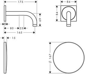 Elektronik-Waschtischmischer AXOR UNO2 UPWdmt Netz 230 V m Ala 165mm bru nickel