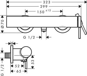 HG Einhebel-Brausemischer Tecturis S Aufputz mattschwarz