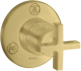 Ab-/Umstellventil AXOR CITTERIO T/Q UP mit Kreuzgriff brushed brass