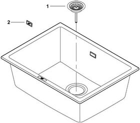 Grohe Kompositspüle K700U 610x460mm granit grau