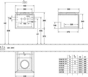 V&B Waschtischunterschrank LEGATO 450x380x500mm Glossy White