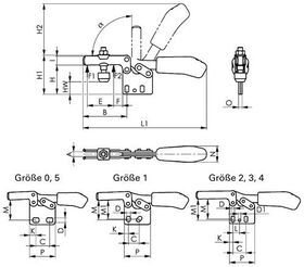 Waagrechtspanner Nr.6832 Gr.1 senkrechter Fuß AMF