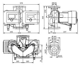 Wilo Hocheffizienzpumpe Stratos MAXO-D 65/0,5-12, DN 65, 340mm, PN 10