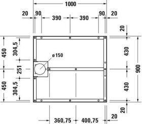 Duravit Fußgestell für Duschwanne 1000x900mm