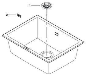 Grohe Kompositspüle K700U 610x460mm granit sw