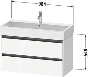 Duravit Waschtischunterbau Ketho.2 984x549x460mm weiß supermatt