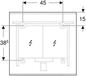 Geberit Lichtspiegel OPTION PLUS SQUARE Bel dir u ind Alu eloxiert 750x700x35mm