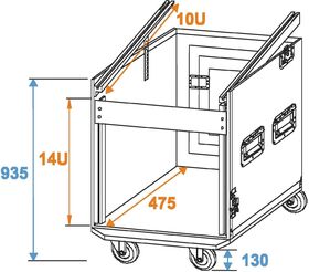 ROADINGER Spezial-Kombi-Case Profi, 14HE mit Rollen