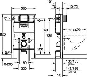 Grohe WC-Element RAPID SL Spülkasten 6-9 l