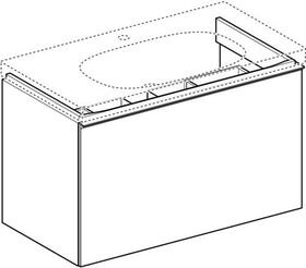 Geberit Waschtischunterschrank ACANTO 890x535x475mm La m lava Front Glas lava