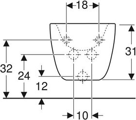 Geberit Wandbidet CITTERIO geschlossene Form, mit Überlauf weiß KT