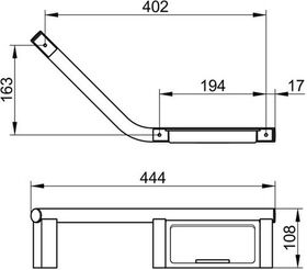 Keuco Haltegriff PLAN 135° re Alu sil-elo sw