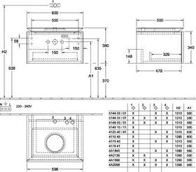 V&B Waschtischunterschrank LEGATO 600x380x500mm Glossy White