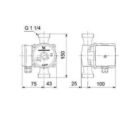 Grundf Zirkulationspumpe UP Serie 100 230 V, Rp 3/4Zoll, 150mm UP 20-07 N