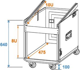 ROADINGER Spezial-Kombi-Case Profi, 8HE mit Rollen