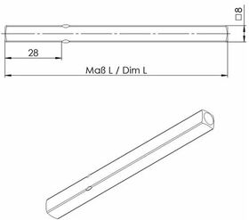 Drückerstift OGRO 114 PB 4-KT.8x110mm STA OGRO