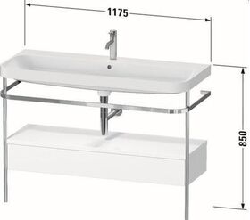 Duravit Waschtischset HAPPY D.2 PLUS 1175x490mm ein Hahnloch weiß hochglanz