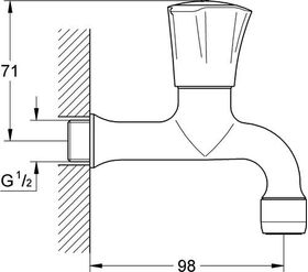 Grohe Auslaufventil COSTA 1/2Zoll Mark blau chr