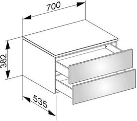 Keuco Sideboard EDITION 400 Fronthöhe je 180mm 700x382x535mm trü