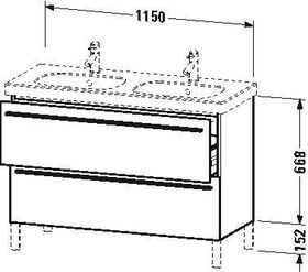 Duravit Waschtischunterbau X-LARGE 1150x470x668mm stone blue hochglanz