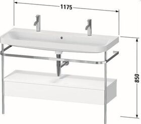 Duravit Waschtischset HAPPY D.2 PLUS 1175x490mm ein Hahnloch weiß supermatt