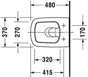 Duravit Wand-WC DURASTYLE COMPACT tief, 370x480mm weiß