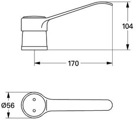 Grohe Metallhebelkopf chr