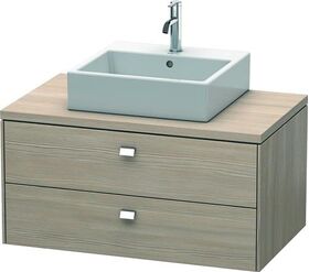 Duravit Konsolenunterschrank BRIOSO Griffe chrom 442x920x550mm pine silver