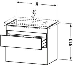 Duravit Waschtischunterbau DURASTYLE 448x580x610mm taupe/weiß matt