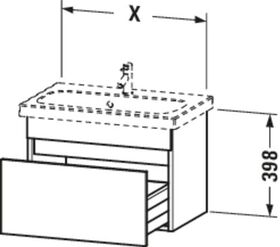 Duravit Waschtischunterbau DURASTYLE 368x580x398mm basalt matt/weiß matt