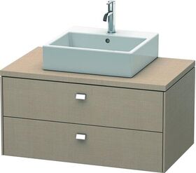 Duravit Konsolenunterschrank BRIOSO Griffe chrom 442x920x550mm leinen