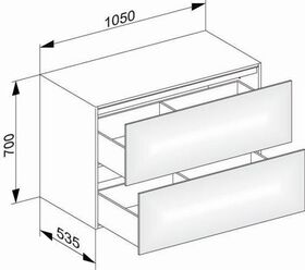 Keuco Sideboard EDITION 11 1050x700x535mm m LED-Innenbel. Ei tab. A